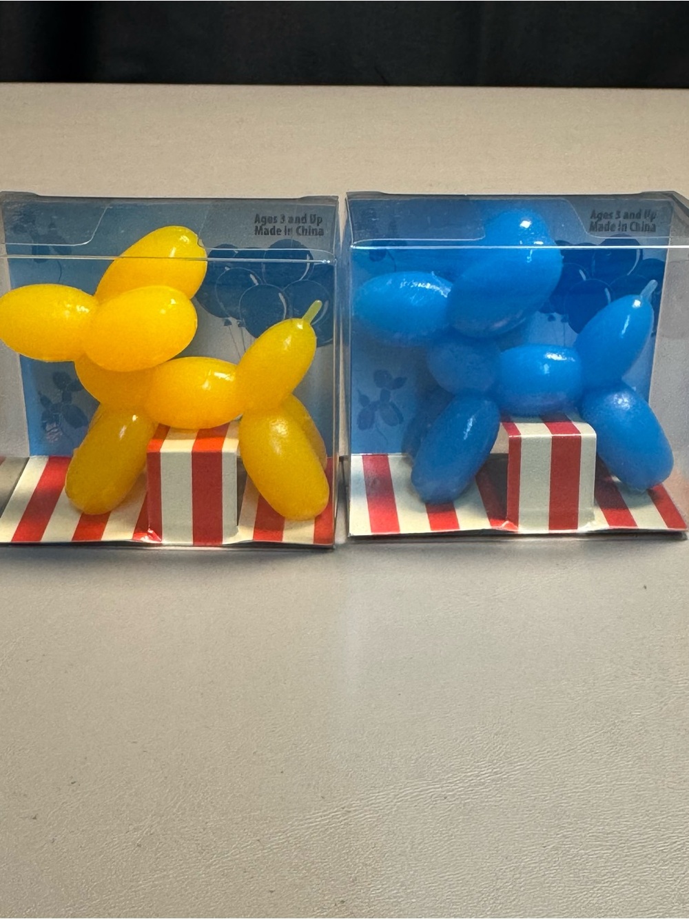 Set of 2 Balloon Dog Stretchy Figures — Yellow & Blue